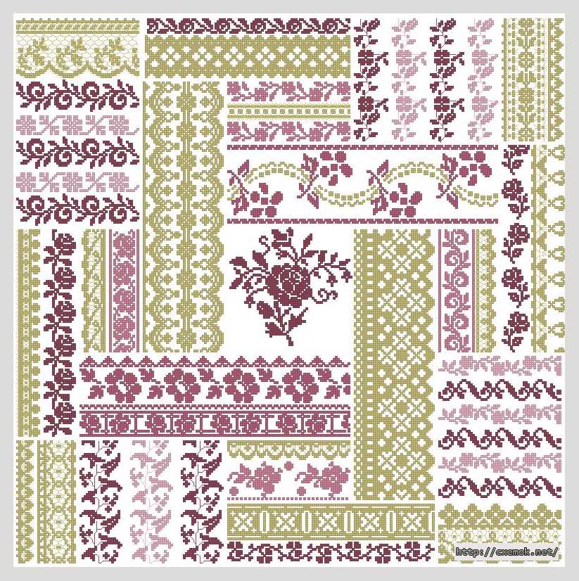 Download embroidery patterns by cross-stitch  - Романтический узор