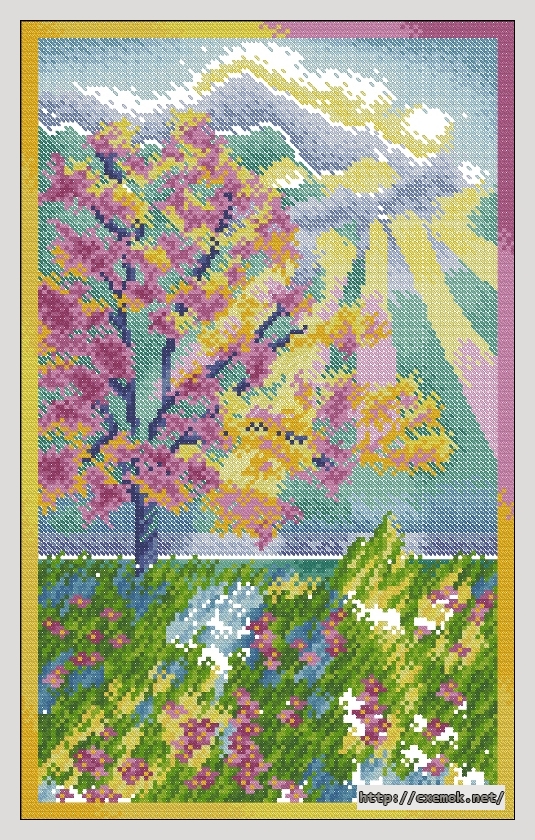 Download embroidery patterns by cross-stitch  - Pastel garden, author 