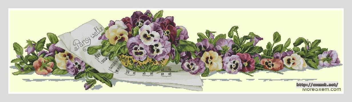 Download embroidery patterns by cross-stitch  - Вальс фиалок