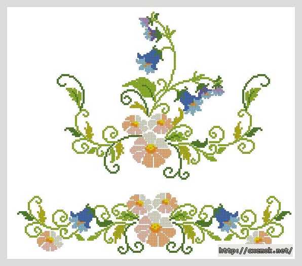 Download embroidery patterns by cross-stitch  - Вишиванка з квітами