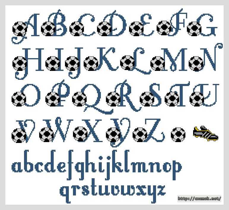 Download embroidery patterns by cross-stitch  - Алфавит футбольный (abc)