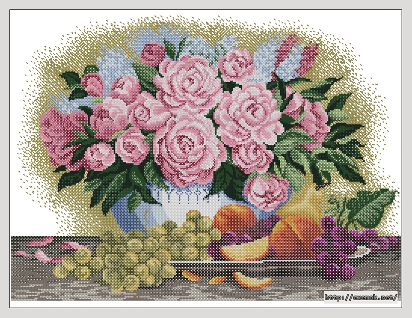 Download embroidery patterns by cross-stitch  - Fruits and blossom, author 