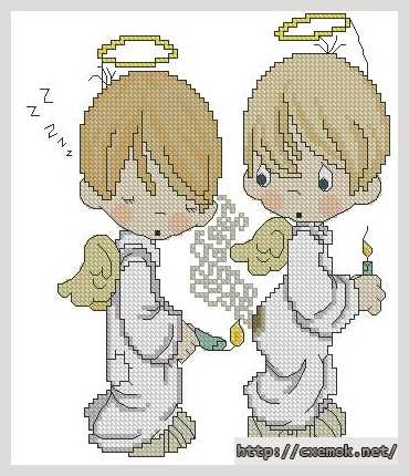 Download embroidery patterns by cross-stitch  - Ангелочки