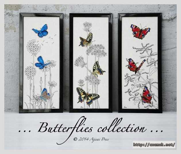 Скачать схемы вышивки нитками / крестом  - Коллекция бабочек