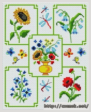 Download embroidery patterns by cross-stitch  - Faire un bouquet, author 