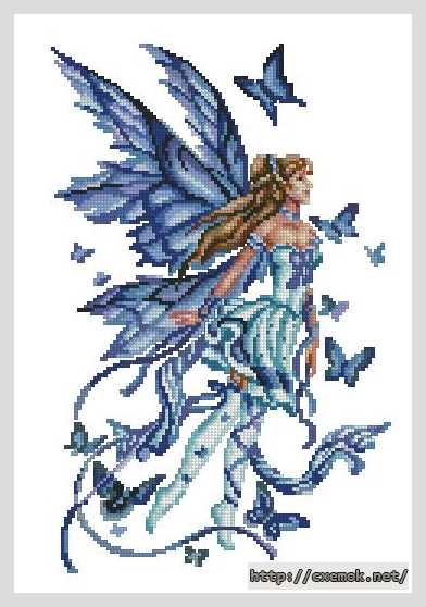 Download embroidery patterns by cross-stitch  - Голубая фея