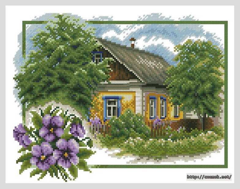 Download embroidery patterns by cross-stitch  - Дом летом