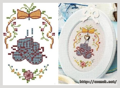 Download embroidery patterns by cross-stitch  - Пинетки-миниатюрка, author 