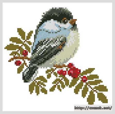 Download embroidery patterns by cross-stitch  - Синичка