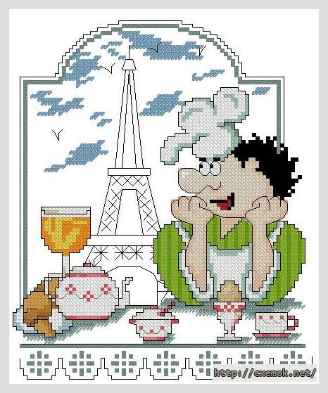 Download embroidery patterns by cross-stitch  - Завтрак в париже