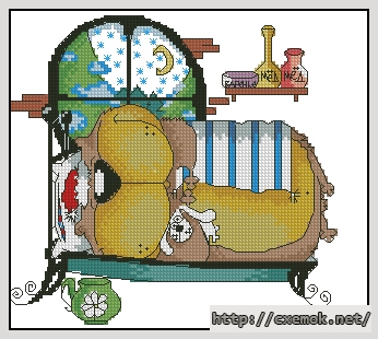 Download embroidery patterns by cross-stitch  - Зимняя спячка, author 