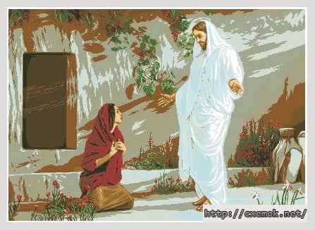 Скачать схему вышивки нитками Иисус и Мария