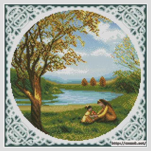 Download embroidery patterns by cross-stitch  - Осень