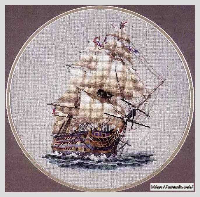 Download embroidery patterns by cross-stitch  - Корабль «победа»