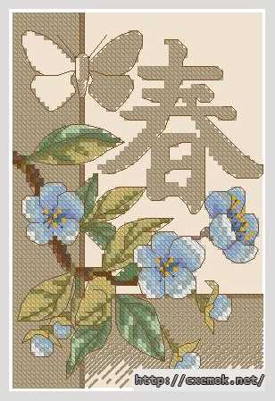 Download embroidery patterns by cross-stitch  - Весенний сад