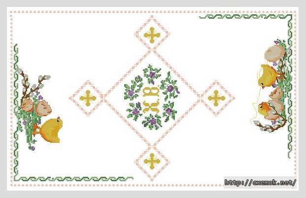 Download embroidery patterns by cross-stitch  - Серветка до великодня