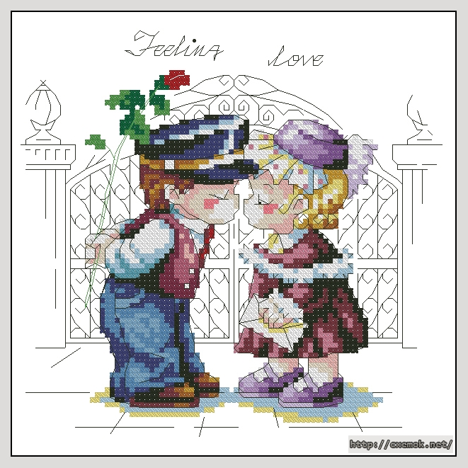 Download embroidery patterns by cross-stitch  - Feeling love color, author 