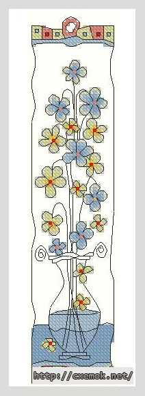 Download embroidery patterns by cross-stitch  - Цветы в стеклянной вазе