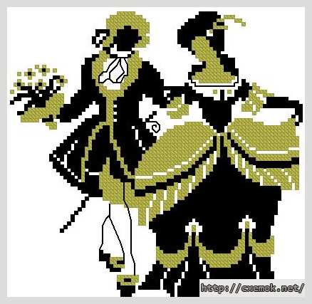 Download embroidery patterns by cross-stitch  - Лорд и леди