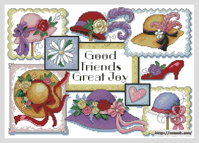 Download embroidery patterns by cross-stitch  - Шляпки