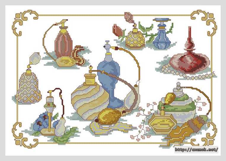 Download embroidery patterns by cross-stitch  - Духи