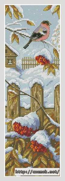Download embroidery patterns by cross-stitch  - Снегирь