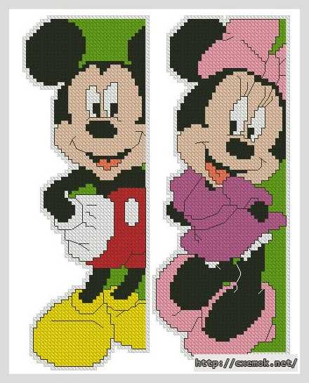 Download embroidery patterns by cross-stitch  - Микки маусы