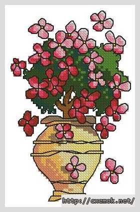 Download embroidery patterns by cross-stitch  - Ваза с цветами