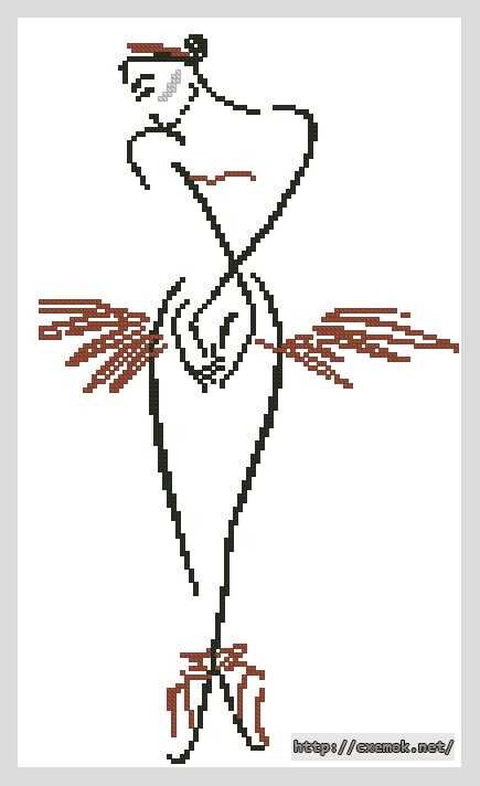 Download embroidery patterns by cross-stitch  - Балерина