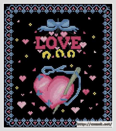 Download embroidery patterns by cross-stitch  - Любовь