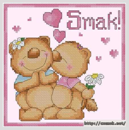 Download embroidery patterns by cross-stitch  - Поцелуй