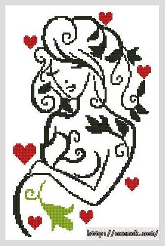 Download embroidery patterns by cross-stitch  - Беременная женщина
