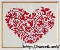 Download embroidery patterns by cross-stitch  - Сердце «виноградная лоза»