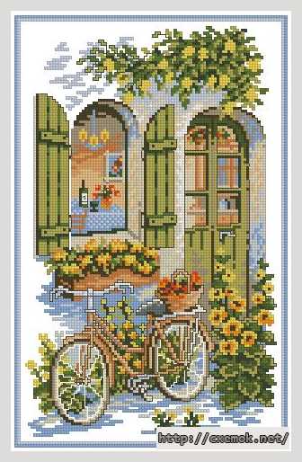 Download embroidery patterns by cross-stitch  - Велосипед