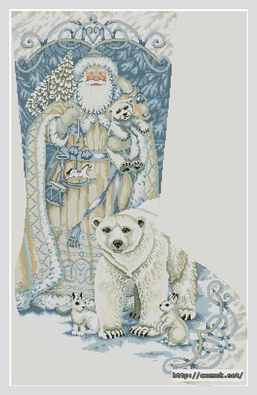 Download embroidery patterns by cross-stitch  - Дед мороз