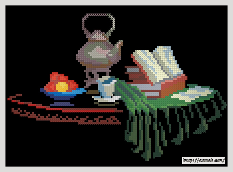 Download embroidery patterns by cross-stitch  - Позднее чаепитие, author 