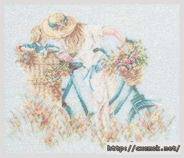 Download embroidery patterns by cross-stitch  - Велосипедная прогулка
