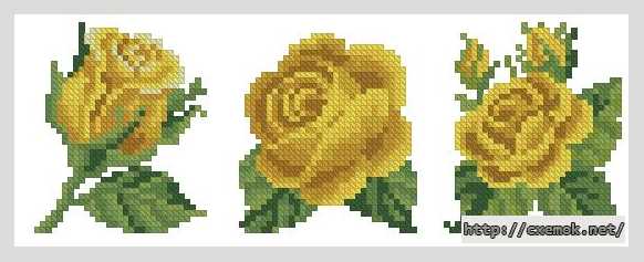 Download embroidery patterns by cross-stitch  - Желтые розы