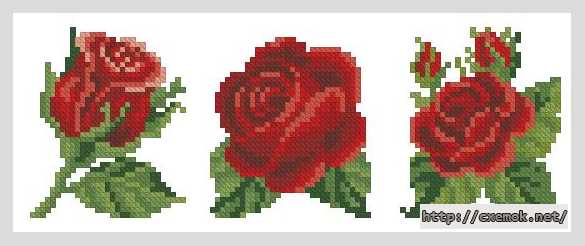 Download embroidery patterns by cross-stitch  - Красные розы