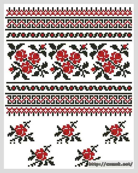 Download embroidery patterns by cross-stitch  - Сорочка з трояндами