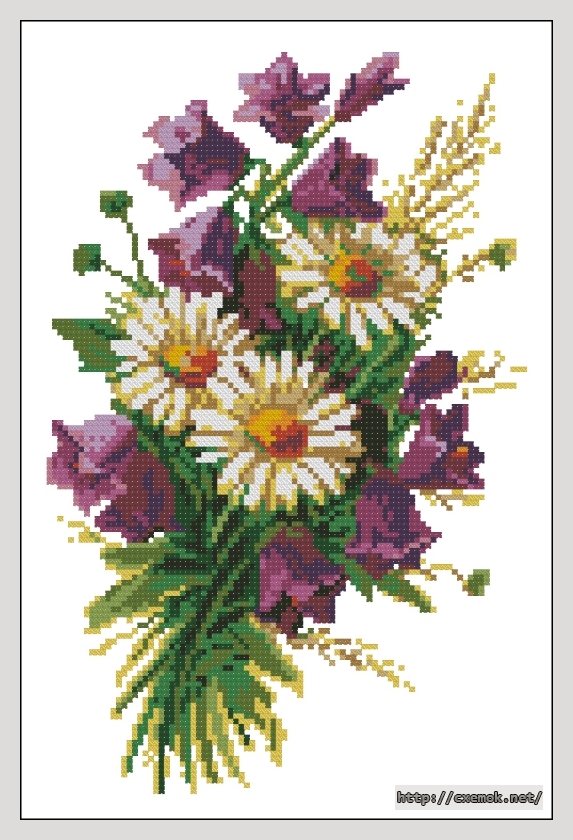 Завантажити схеми вишивки нитками / хрестом  - Букет полевых цветов, автор 