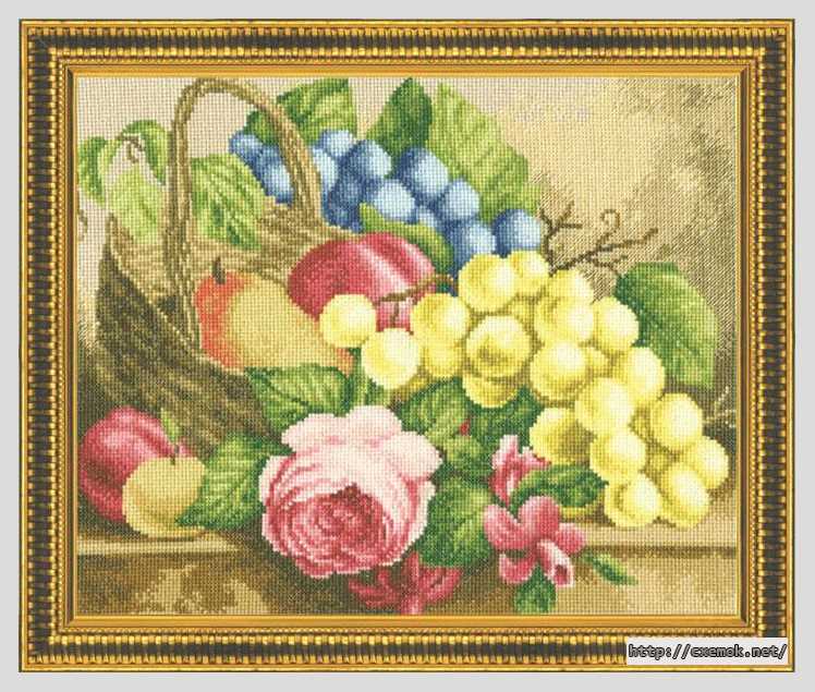 Download embroidery patterns by cross-stitch  - Корзина с фруктами