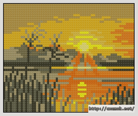 Download embroidery patterns by cross-stitch  - Setting sun, author 