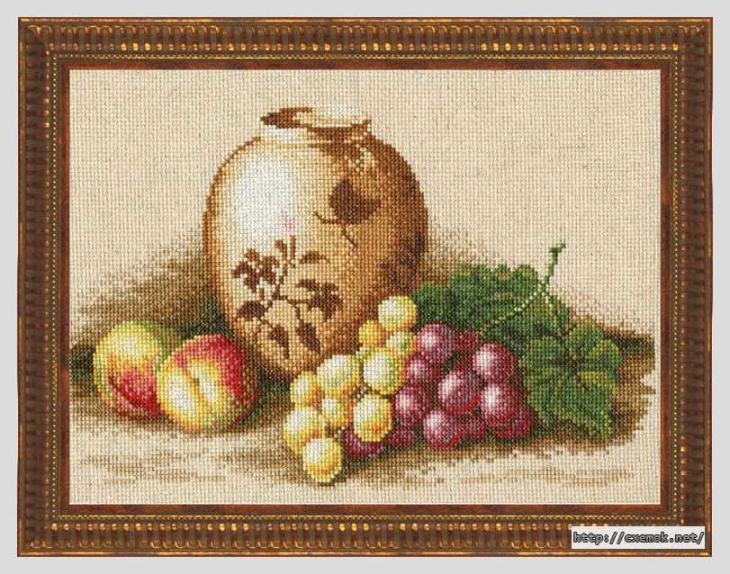 Download embroidery patterns by cross-stitch  - Персики и виноград