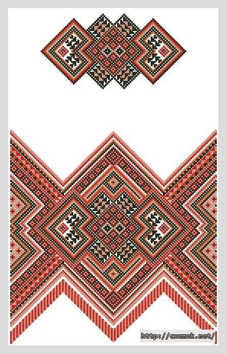 Download embroidery patterns by cross-stitch  - Рушник «червоне намисто»