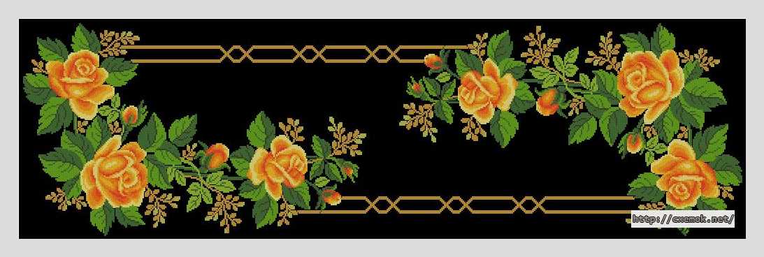 Download embroidery patterns by cross-stitch  - Дорожка с розами