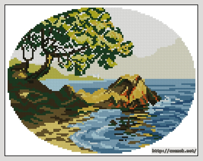 Download embroidery patterns by cross-stitch  - The rushing of the sea, author 