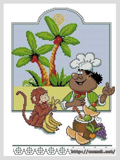 Download embroidery patterns by cross-stitch  - Африканский друг