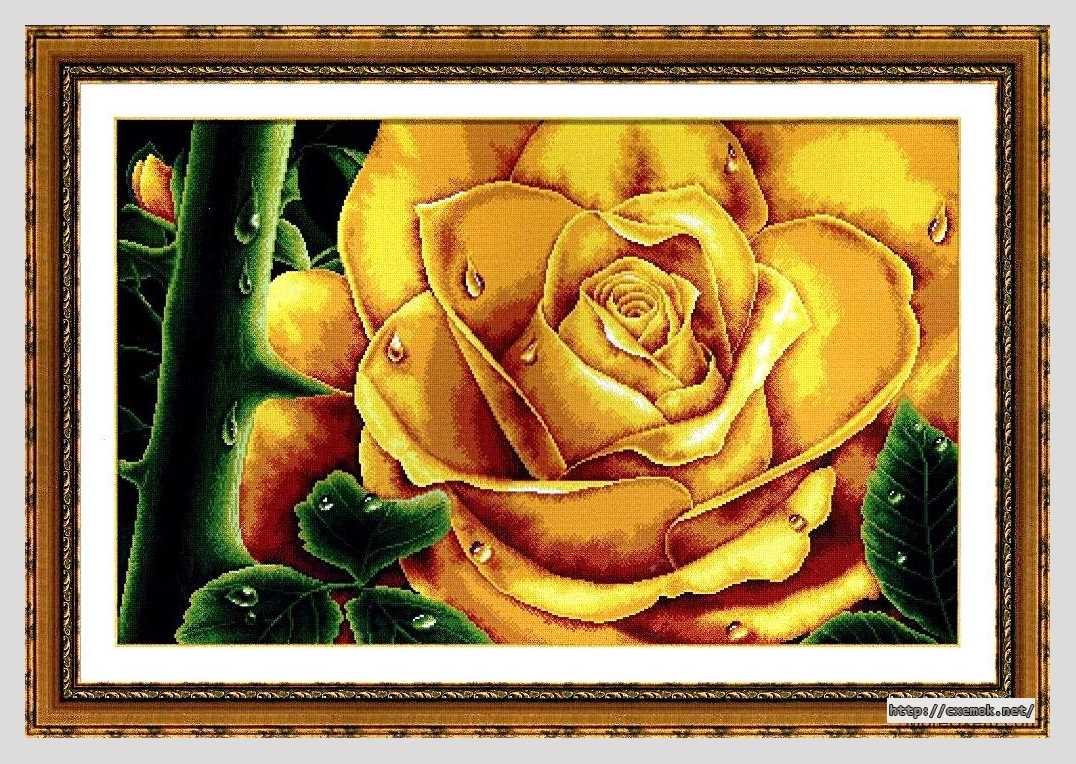 Download embroidery patterns by cross-stitch  - Желтая роза