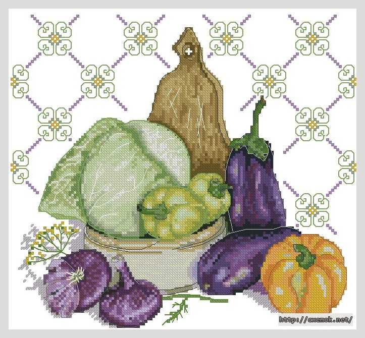 Download embroidery patterns by cross-stitch  - Овощи